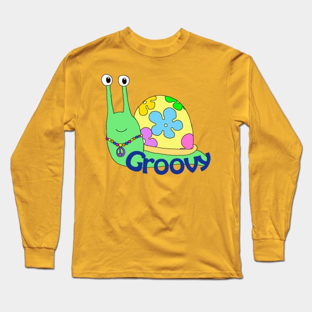 Groovy Snail Long Sleeve T-Shirt by SpaceAceKaiju